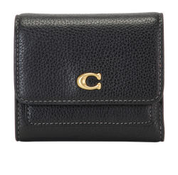Coach Mila Small Flap Wallet, Leather, Black, MIV, 2*